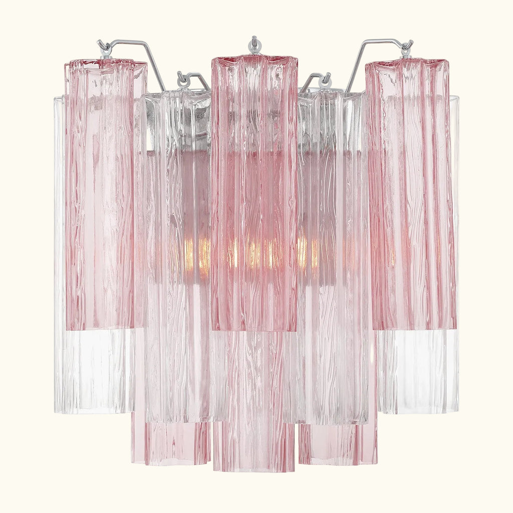 Addis Murano Glass Wall Light 14.5 inch high in Chrome with Spring glass