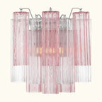 Addis Murano Glass Wall Light 14.5 inch high in Chrome with Spring glass