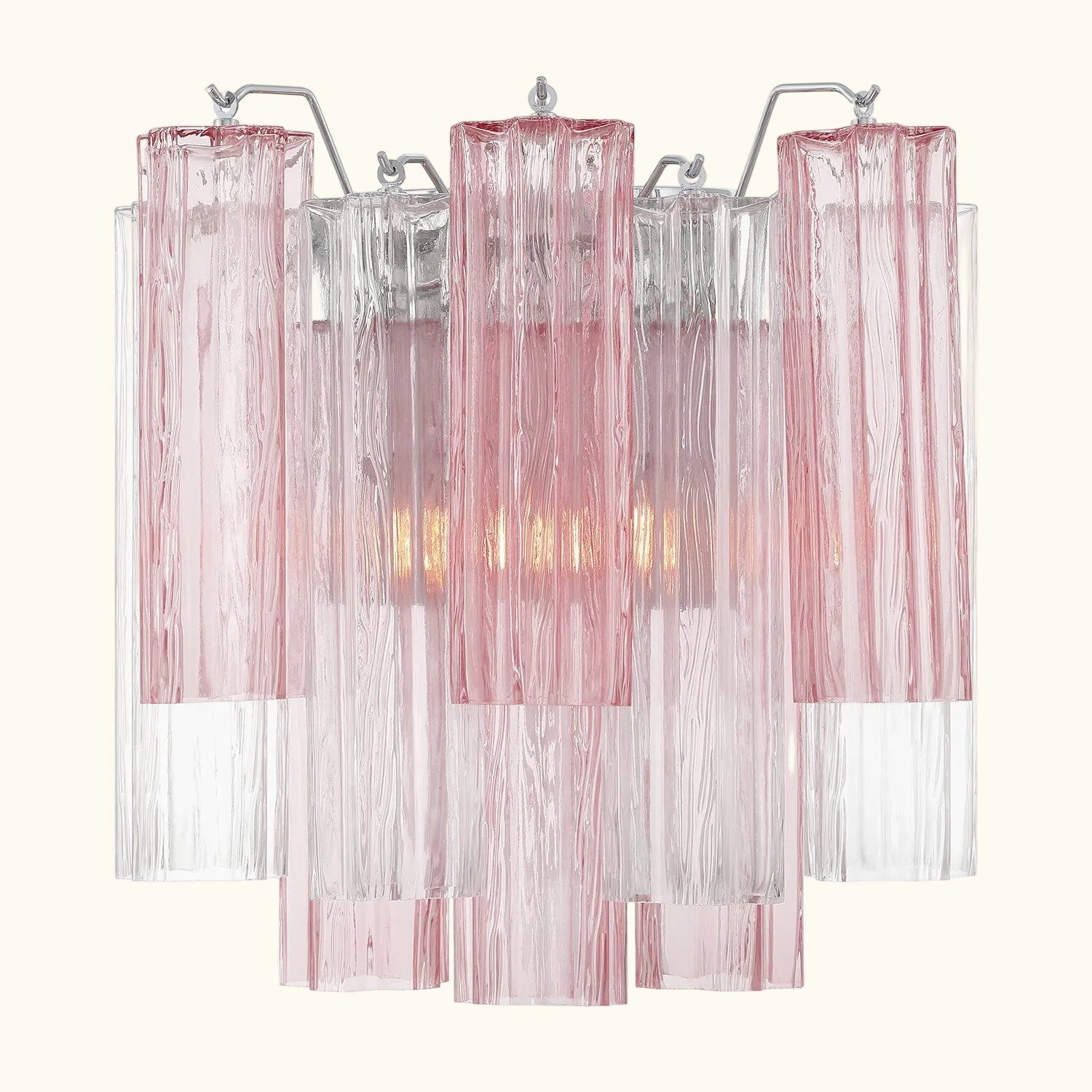 Addis Murano Glass Wall Light 14.5 inch high in Chrome with Spring glass