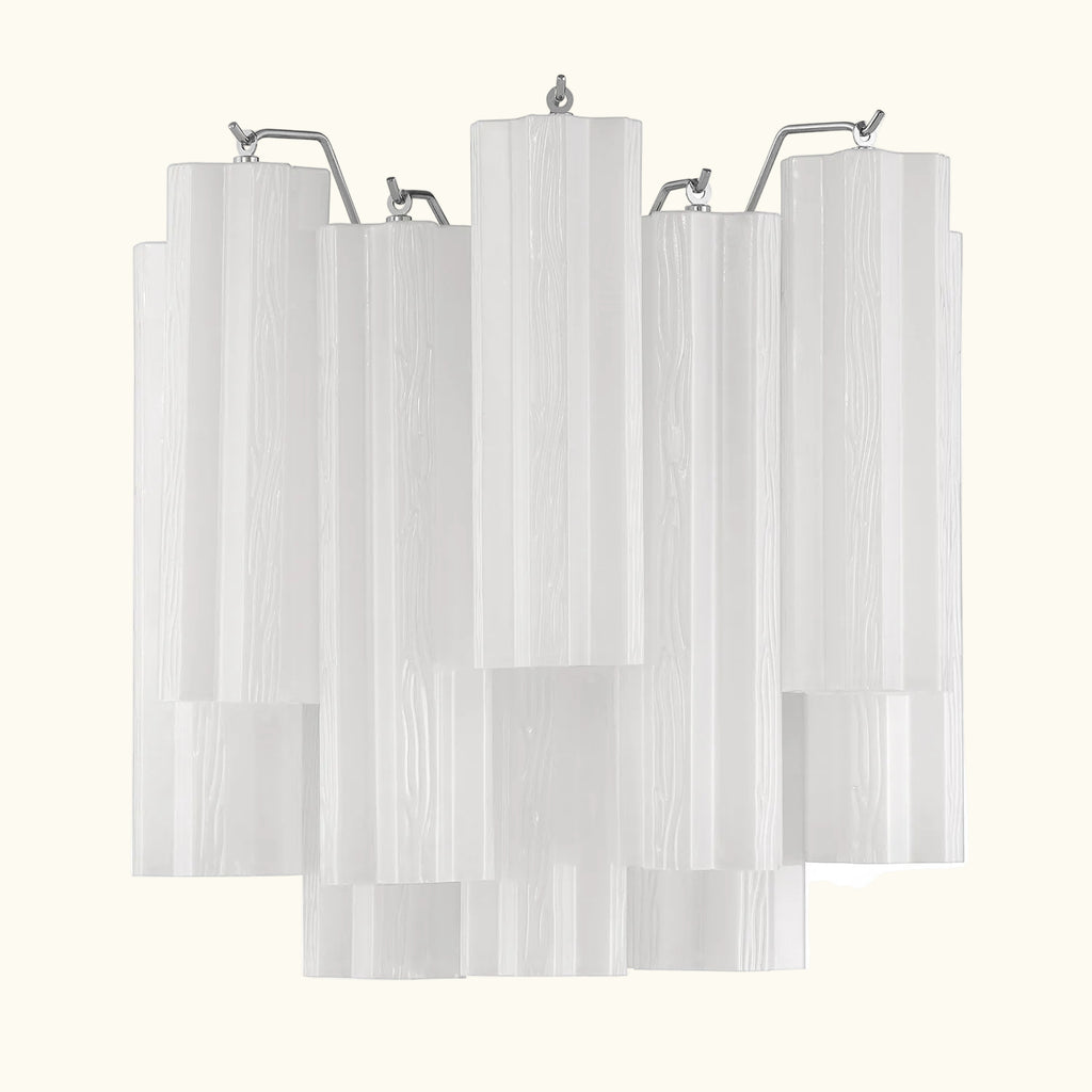 Addis Murano Glass Wall Light 14.5 inch high in Chrome with White glass alternate view 1