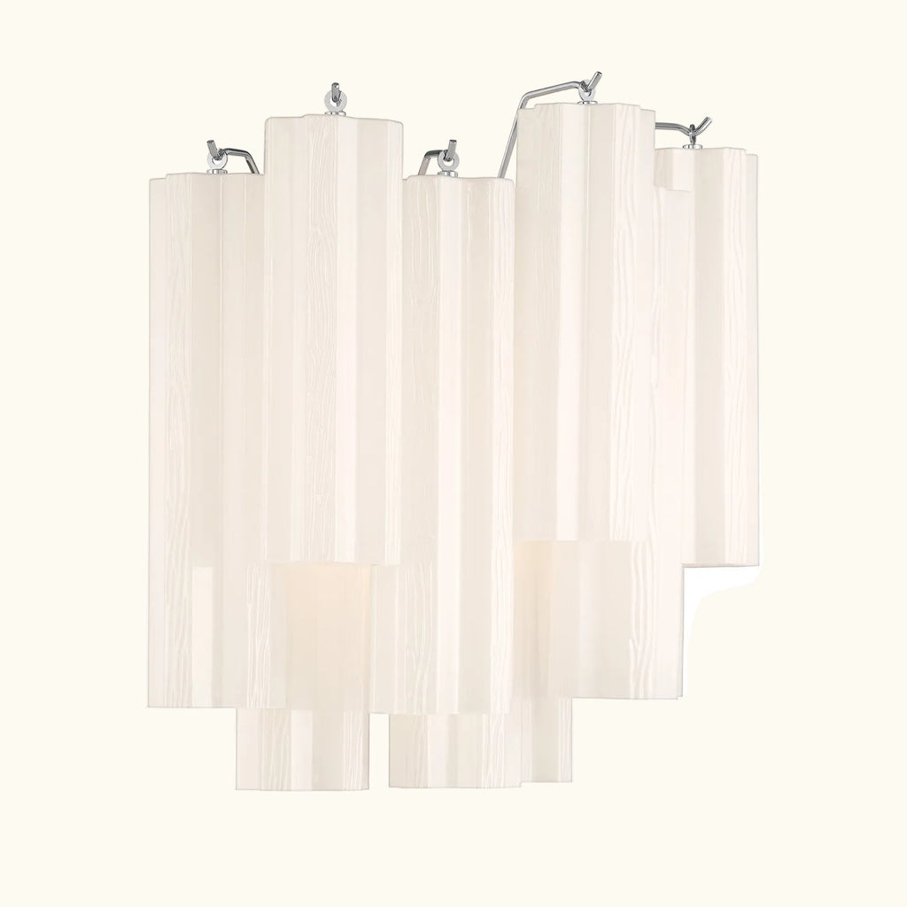 Addis Murano Glass Wall Light 14.5 inch high in Chrome with White glass alternate view 2