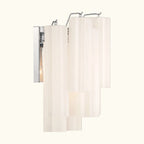 Addis Murano Glass Wall Light 14.5 inch high in Chrome with White glass alternate view 3
