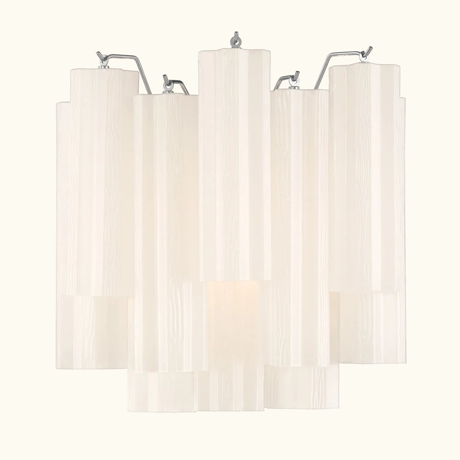 Addis Murano Glass Wall Light 14.5 inch high in Chrome with White glass