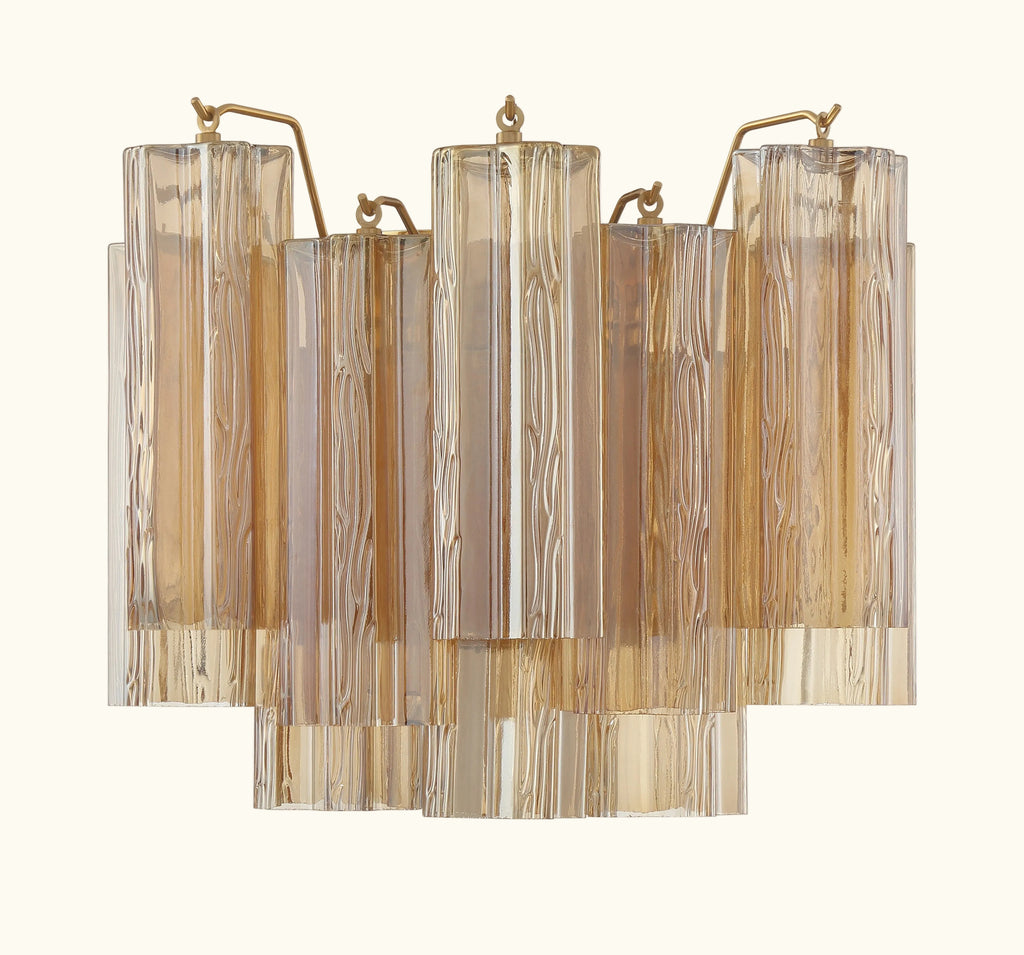 Addis Murano Glass Wall Light 14''W in Brass with Amber glass alternate view 1