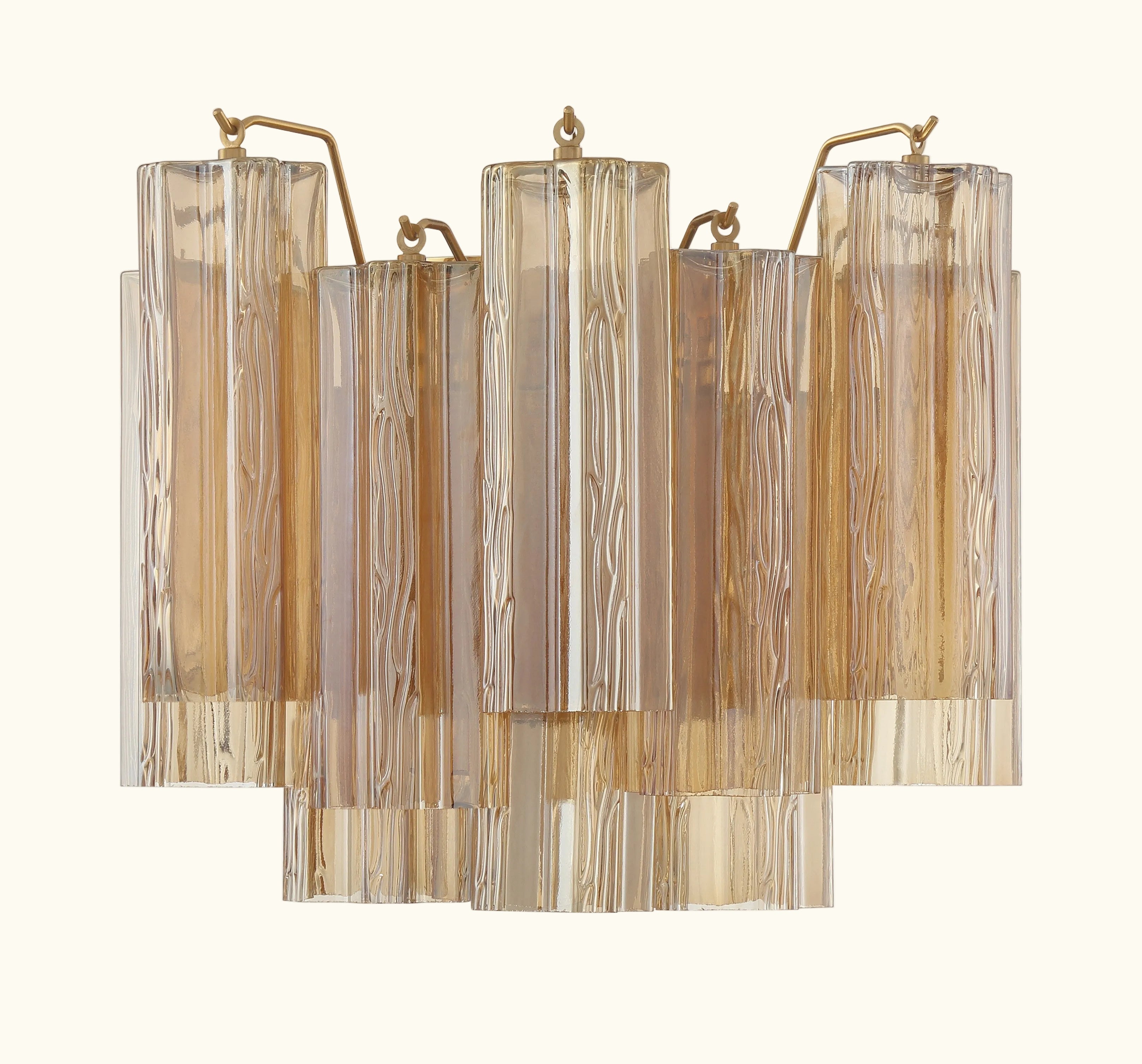 Addis Murano Glass Wall Light 14''W in Brass with Amber glass alternate view 1