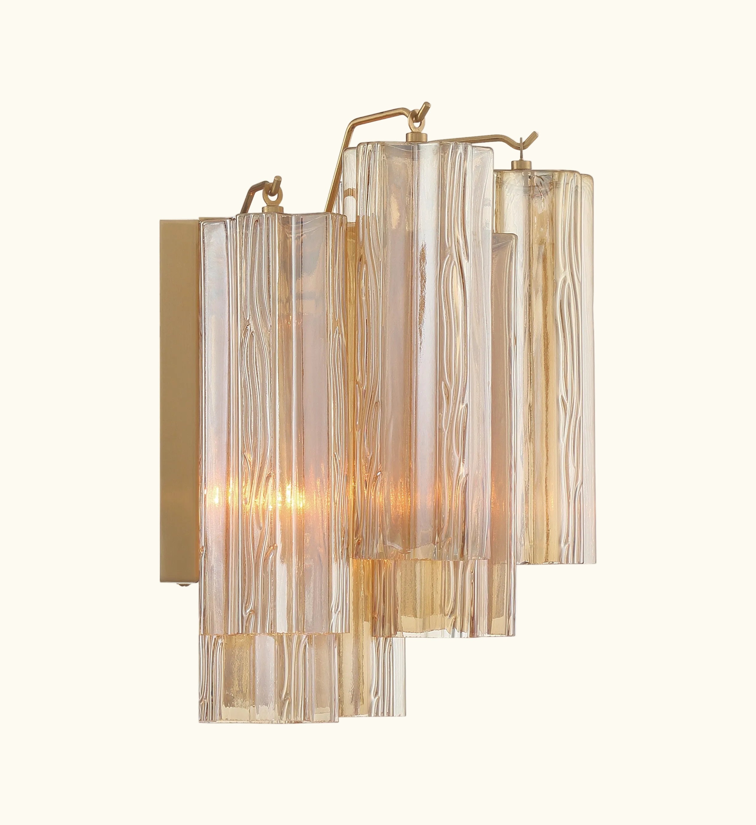 Addis Murano Glass Wall Light 14''W in Brass with Amber glass alternate view 3