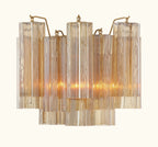 Addis Murano Glass Wall Light 14''W in Brass with Amber glass
