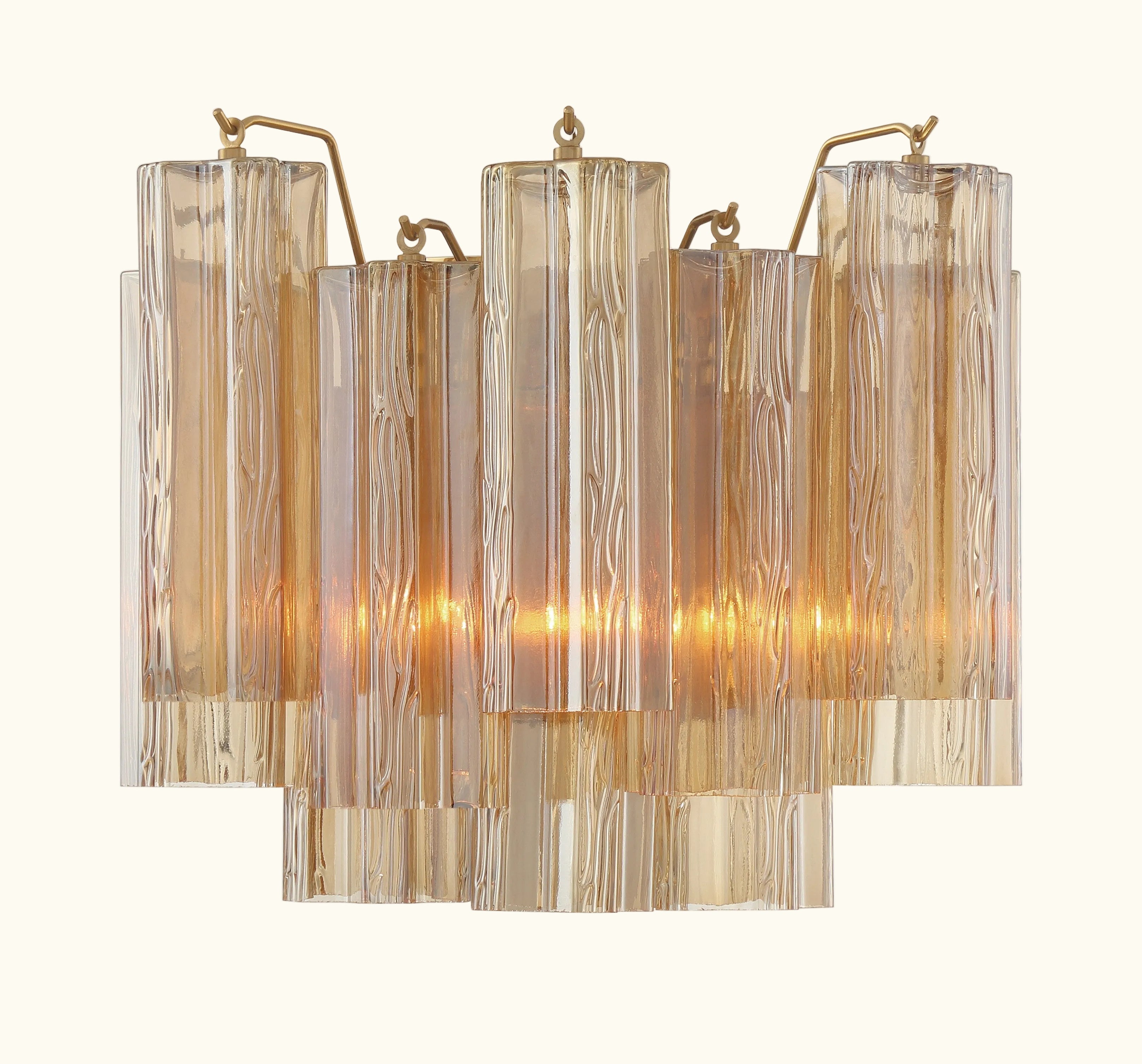 Addis Murano Glass Wall Light 14''W in Brass with Amber glass