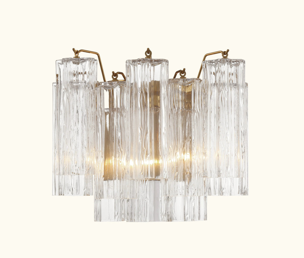 Addis Murano Glass Wall Light 14''W in Brass with Clear glass alternate view 1