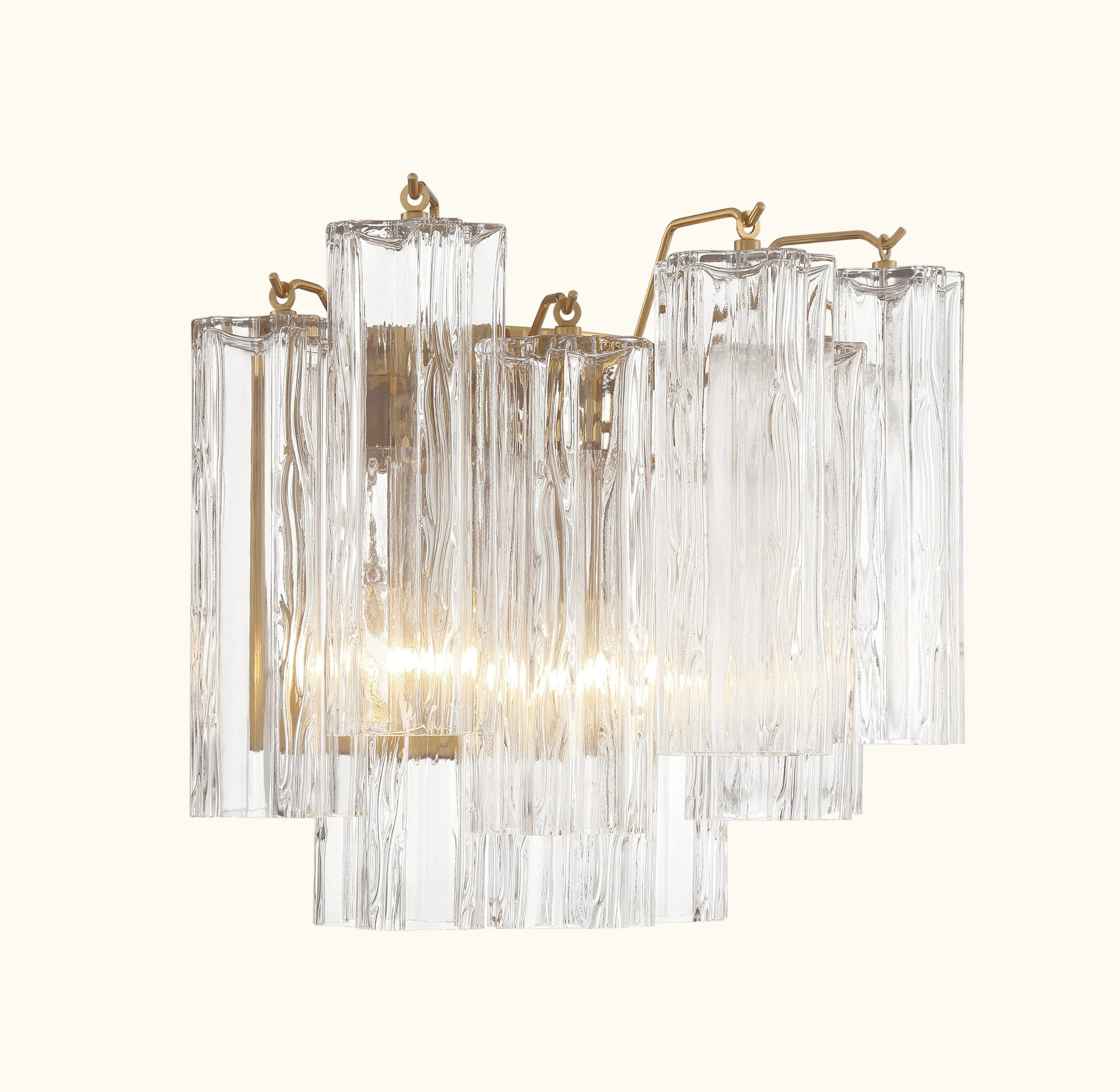 Addis Murano Glass Wall Light 14''W in Brass with Clear glass alternate view 2