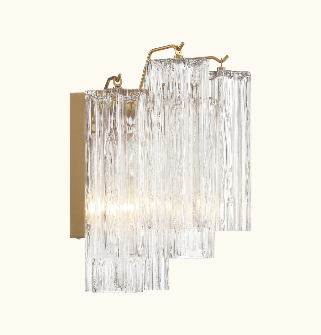 Addis Murano Glass Wall Light 14''W in Brass with Clear glass alternate view 3
