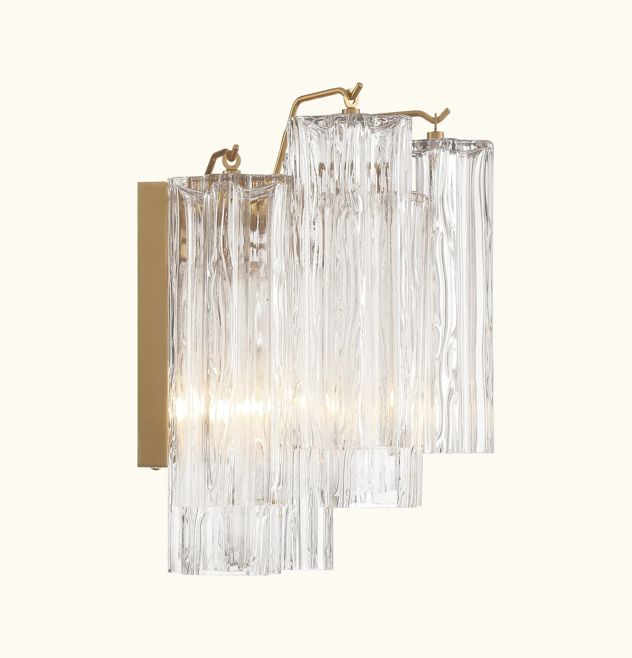 Addis Murano Glass Wall Light 14''W in Brass with Clear glass alternate view 3
