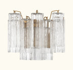 Addis Murano Glass Wall Light 14''W in Brass with Clear glass