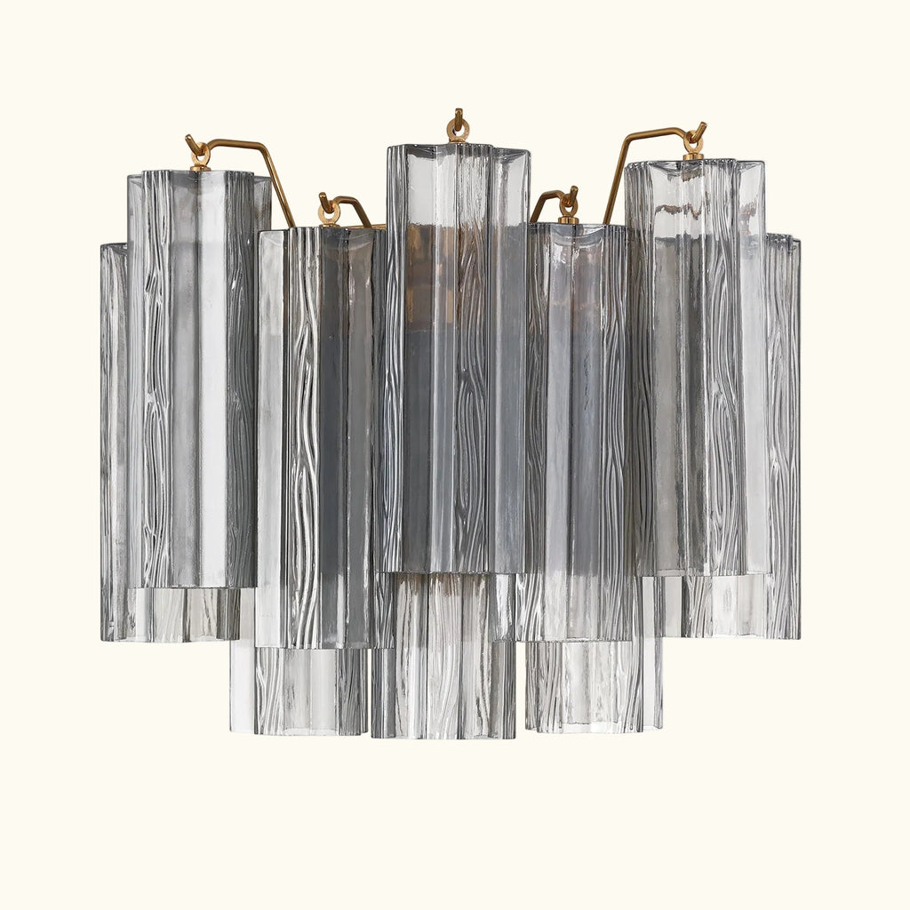 Addis Murano Glass Wall Light 14''W in Brass with Smoke glass alternate view 1