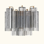 Addis Murano Glass Wall Light 14''W in Brass with Smoke glass alternate view 1