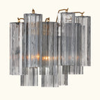 Addis Murano Glass Wall Light 14''W in Brass with Smoke glass alternate view 2