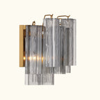 Addis Murano Glass Wall Light 14''W in Brass with Smoke glass alternate view 3