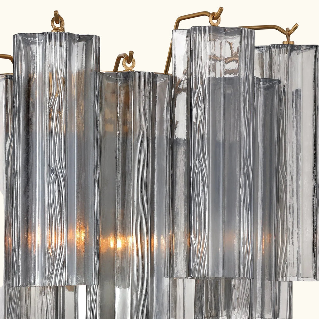 Addis Murano Glass Wall Light 14''W in Brass with Smoke glass alternate view 4