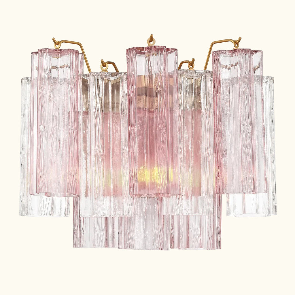 Addis Murano Glass Wall Light 14''W in Brass with Spring glass