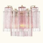 Addis Murano Glass Wall Light 14''W in Brass with Spring glass