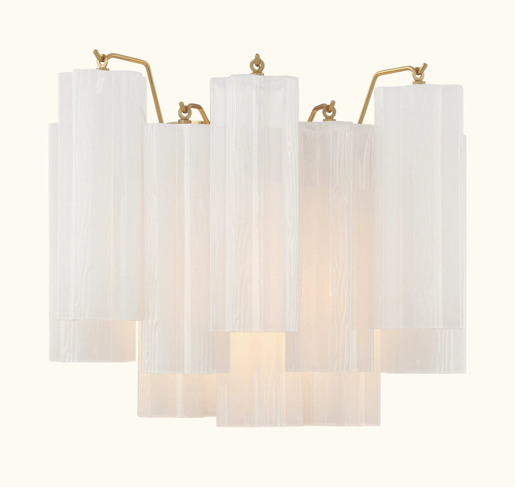 Addis Murano Glass Wall Light 14''W in Brass with White glass alternate view 1