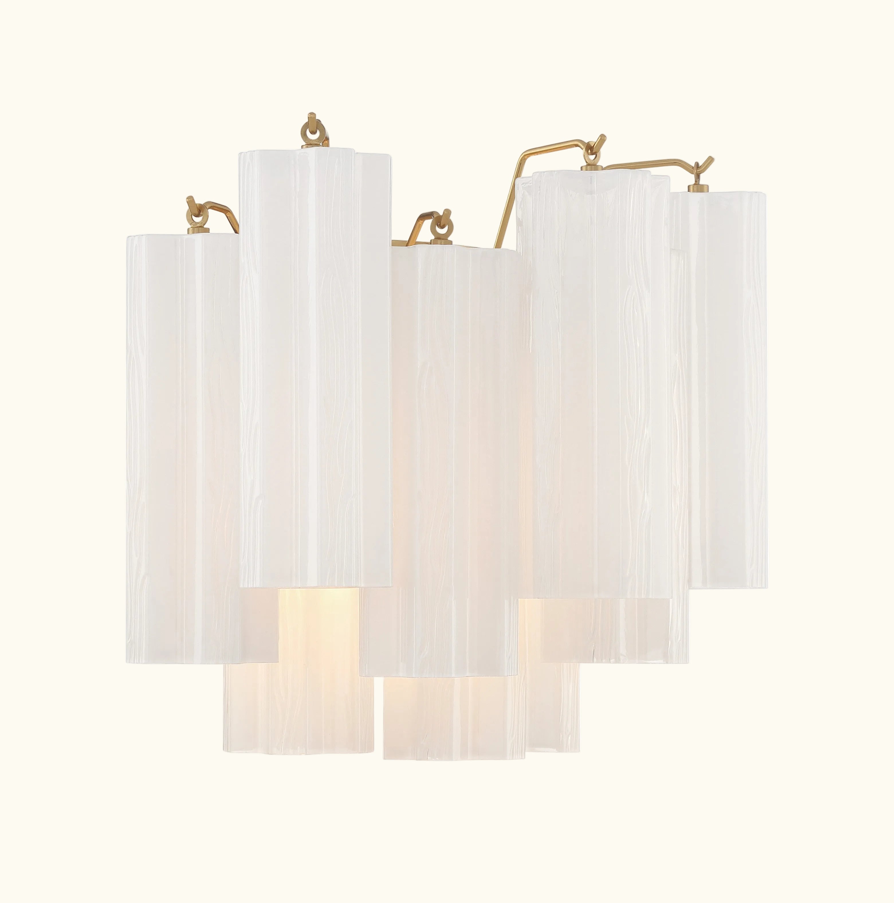 Addis Murano Glass Wall Light 14''W in Brass with White glass alternate view 2