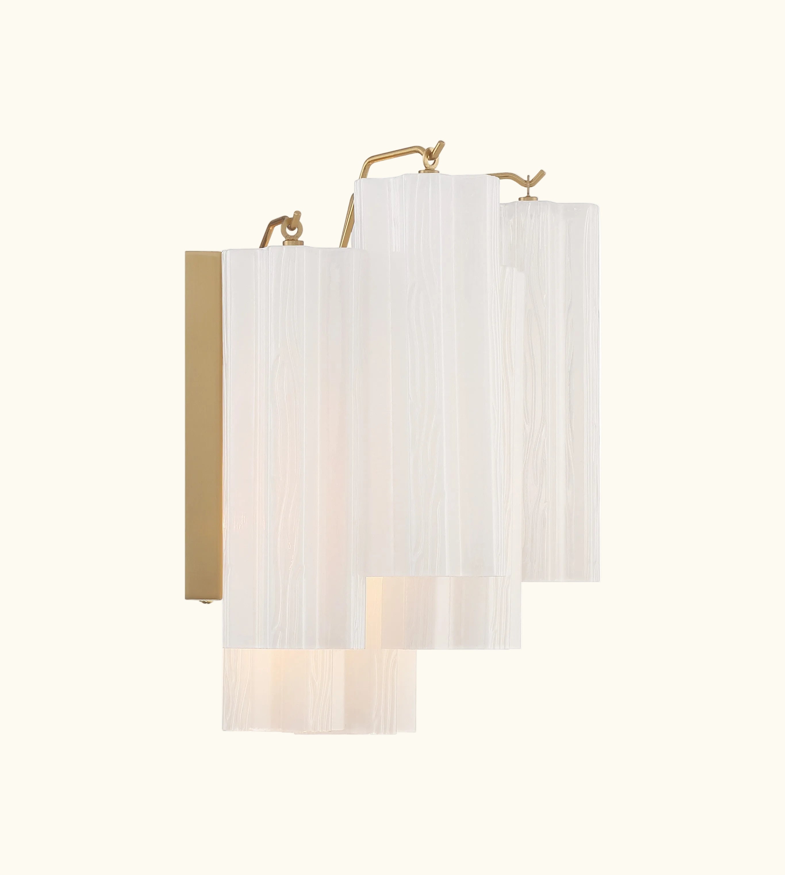 Addis Murano Glass Wall Light 14''W in Brass with White glass alternate view 3