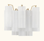 Addis Murano Glass Wall Light 14''W in Brass with White glass