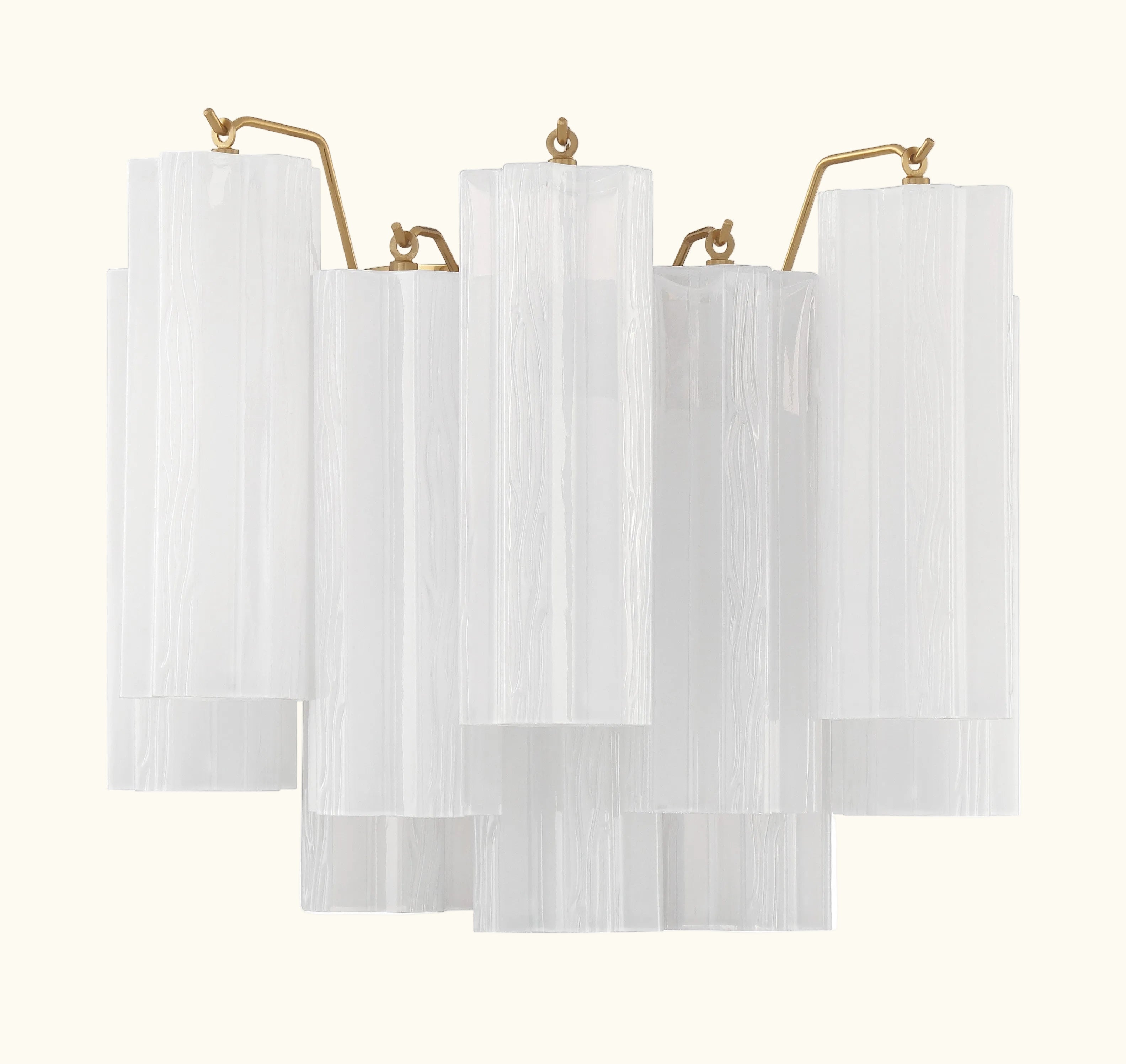 Addis Murano Glass Wall Light 14''W in Brass with White glass