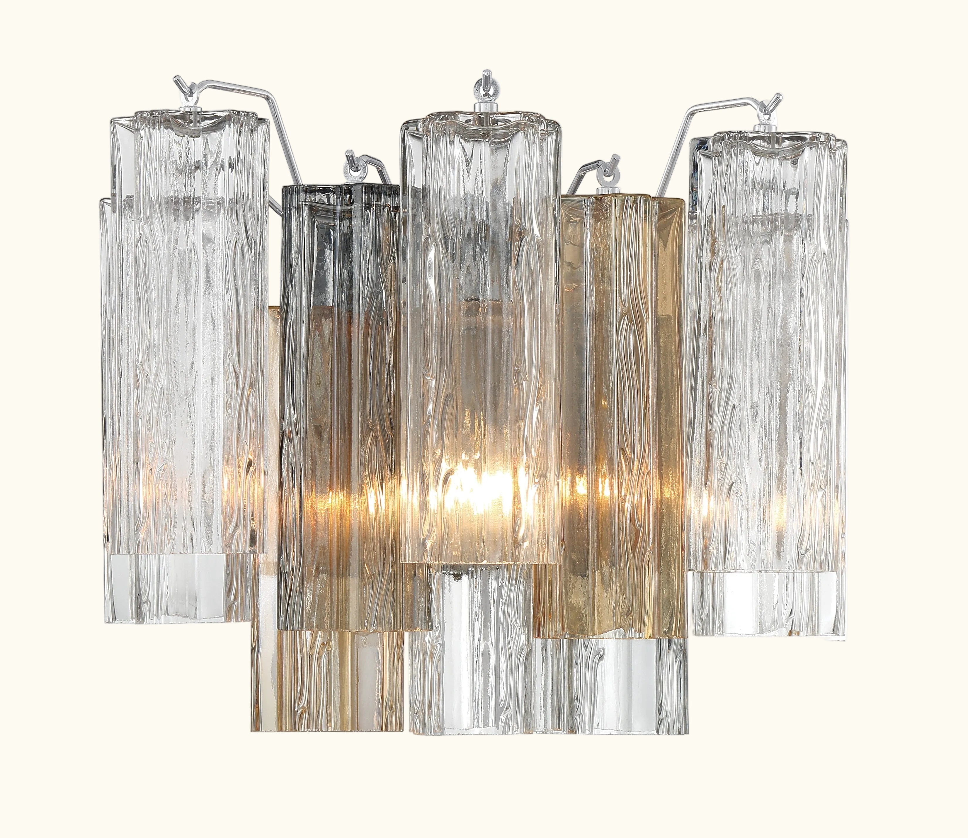 Addis Murano Glass Wall Light 14''W in Chrome with Autumn glass alternate view 1