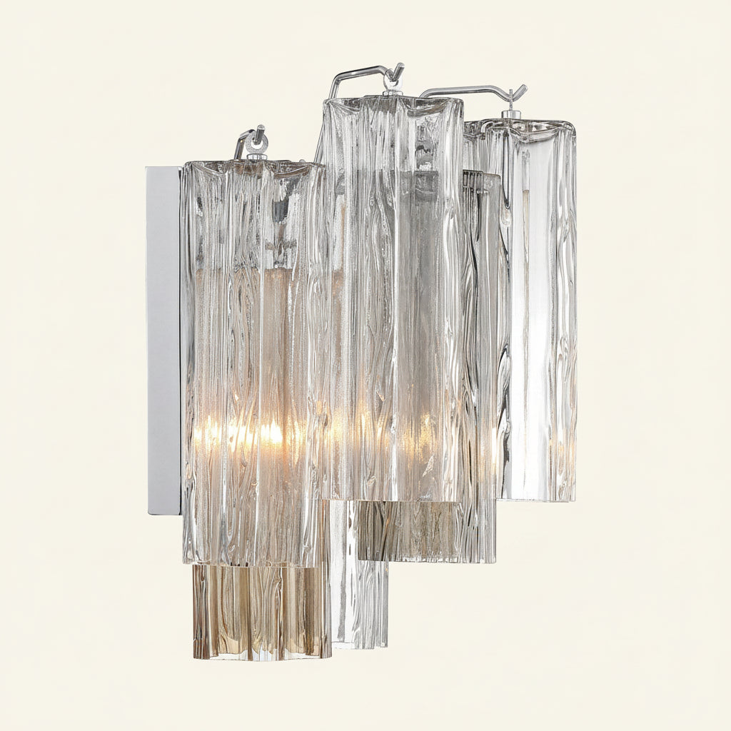 Addis Murano Glass Wall Light 14''W in Chrome with Autumn glass alternate view 3
