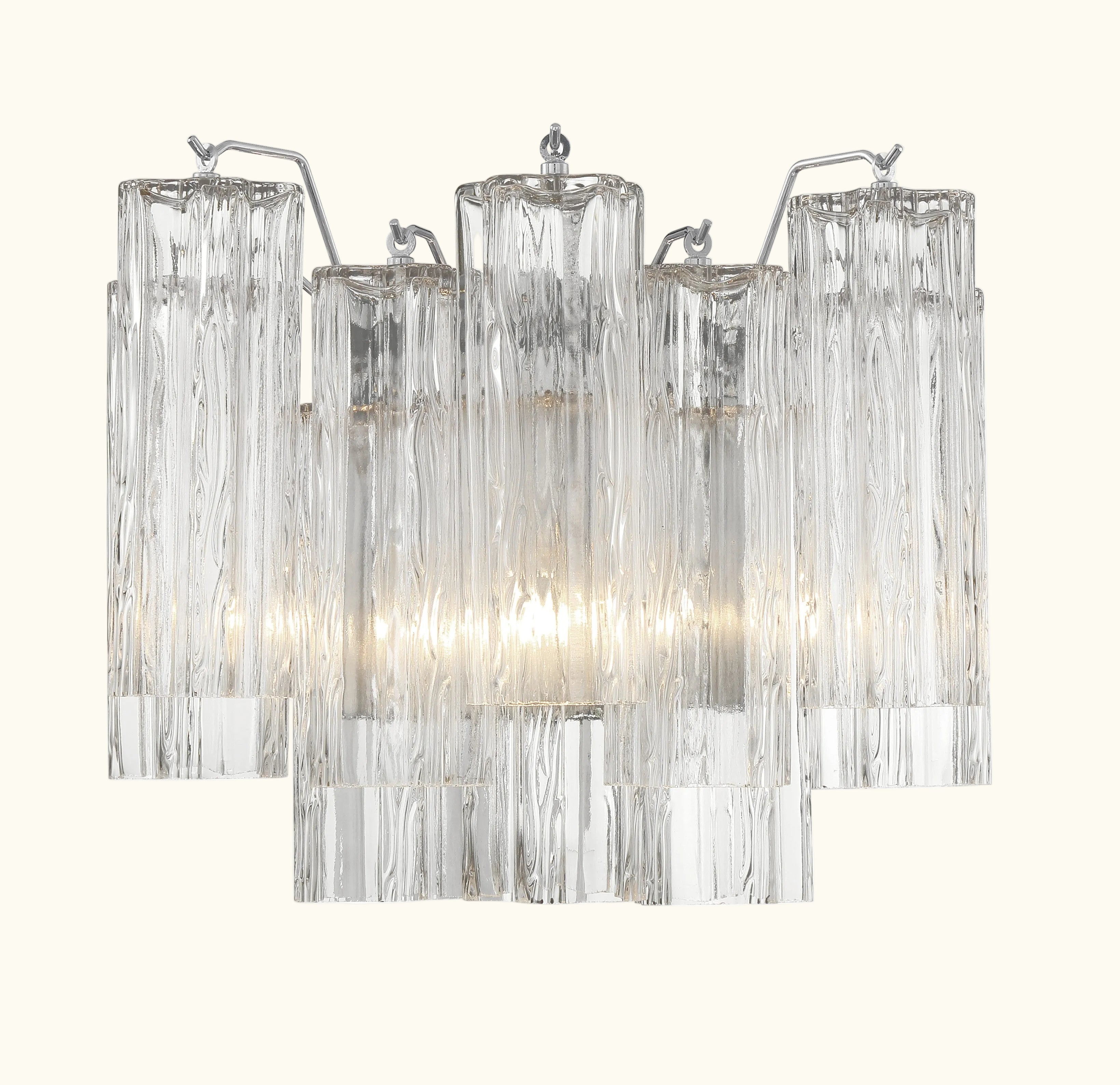 Addis Murano Glass Wall Light 14''W in Chrome with Clear glass alternate view 1