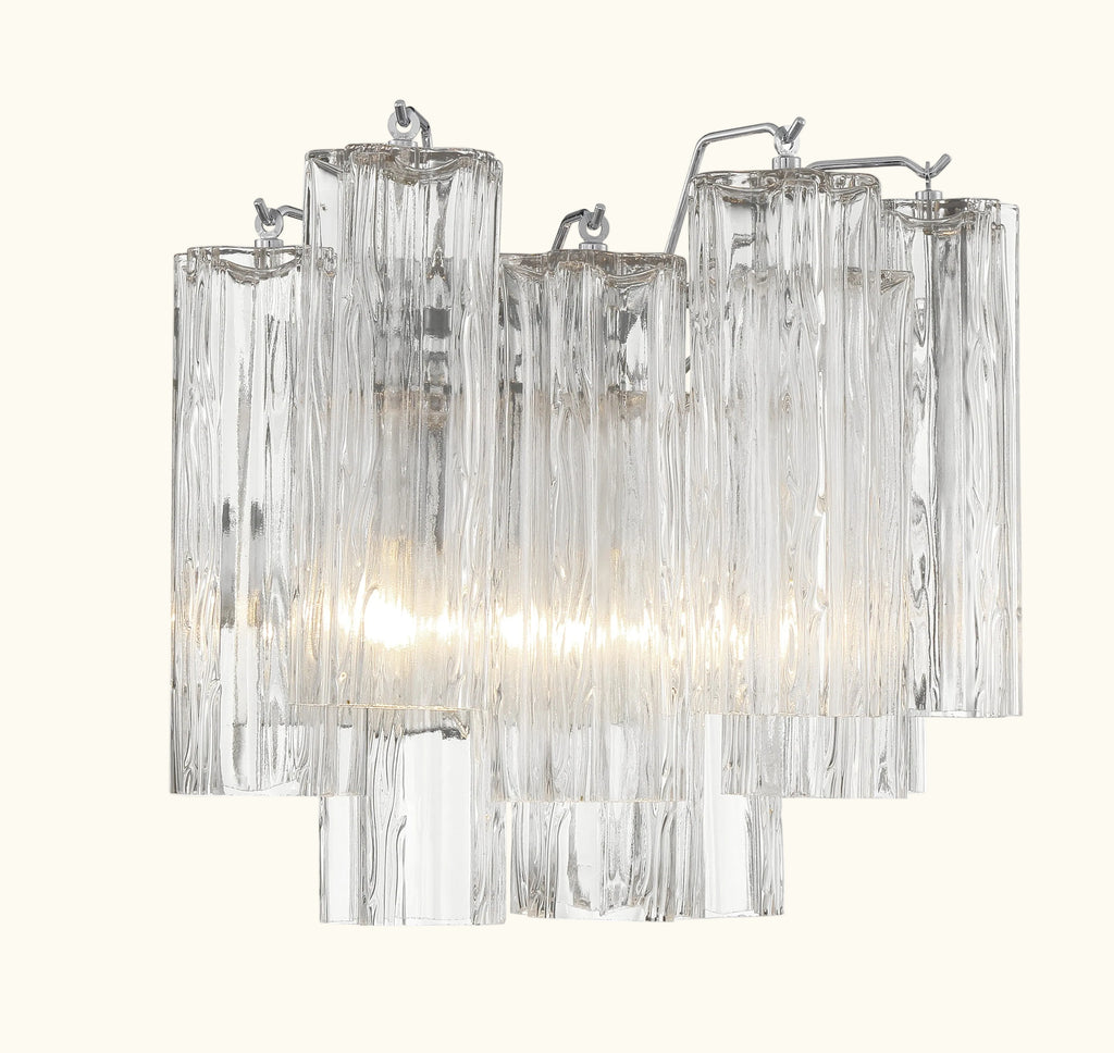 Addis Murano Glass Wall Light 14''W in Chrome with Clear glass alternate view 2