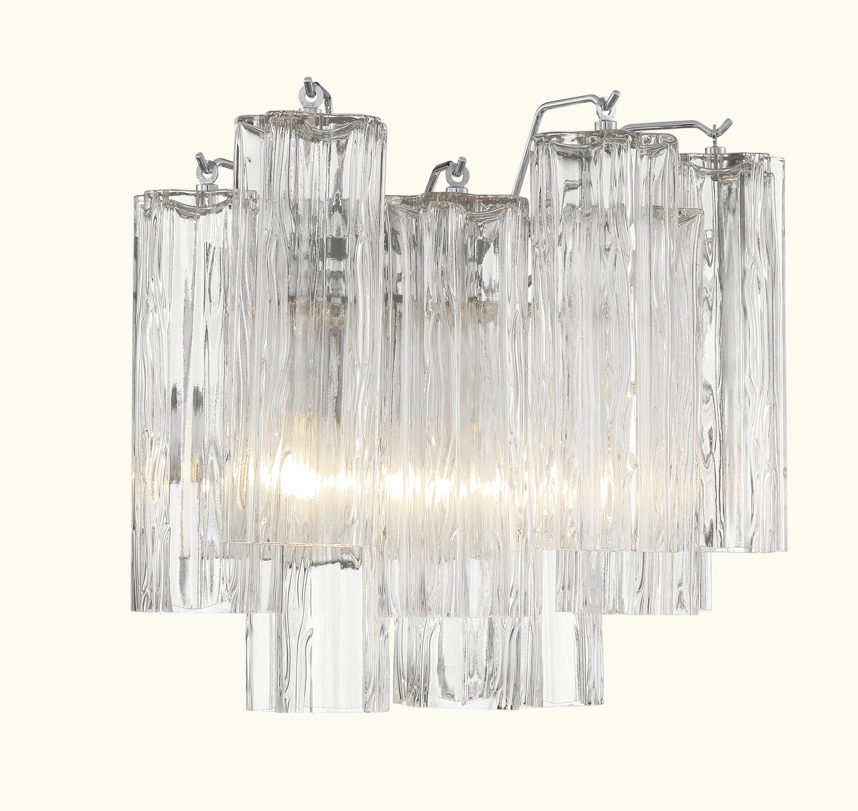 Addis Murano Glass Wall Light 14''W in Chrome with Clear glass alternate view 2