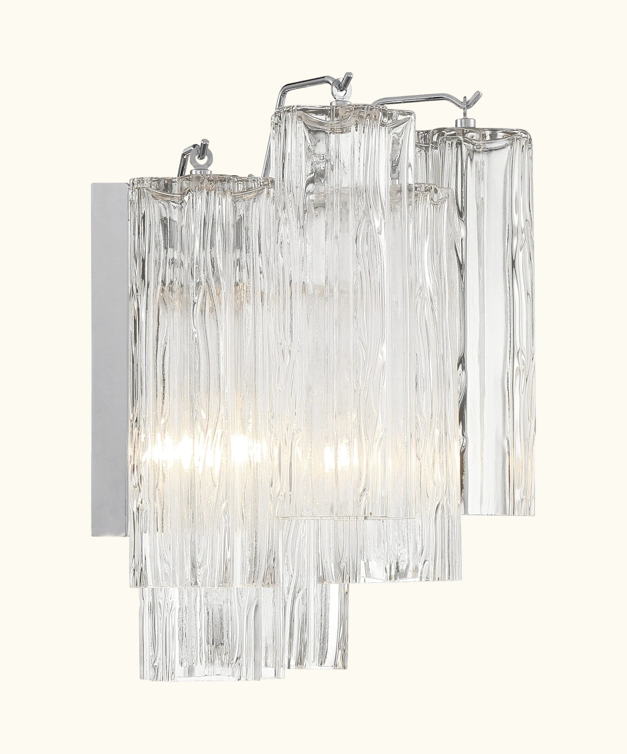 Addis Murano Glass Wall Light 14''W in Chrome with Clear glass alternate view 3