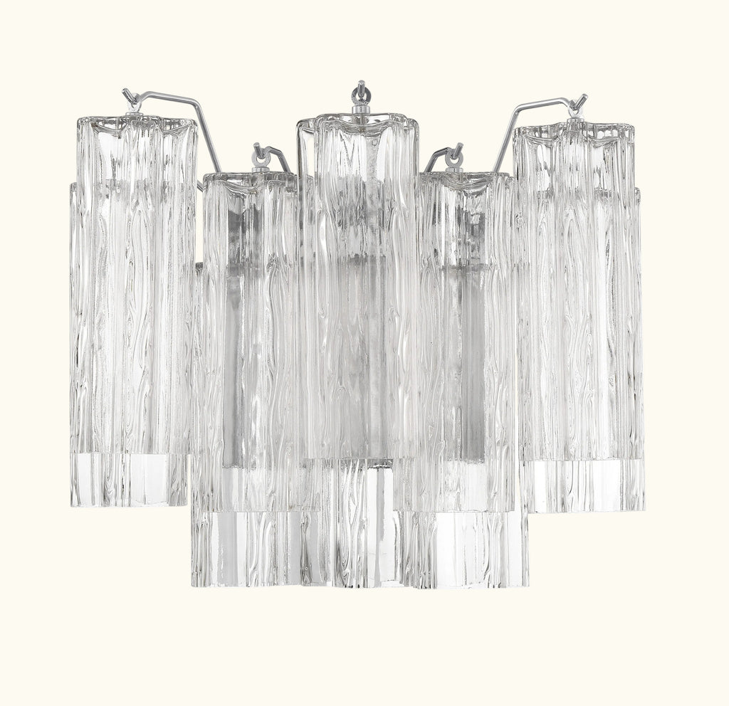 Addis Murano Glass Wall Light 14''W in Chrome with Clear glass