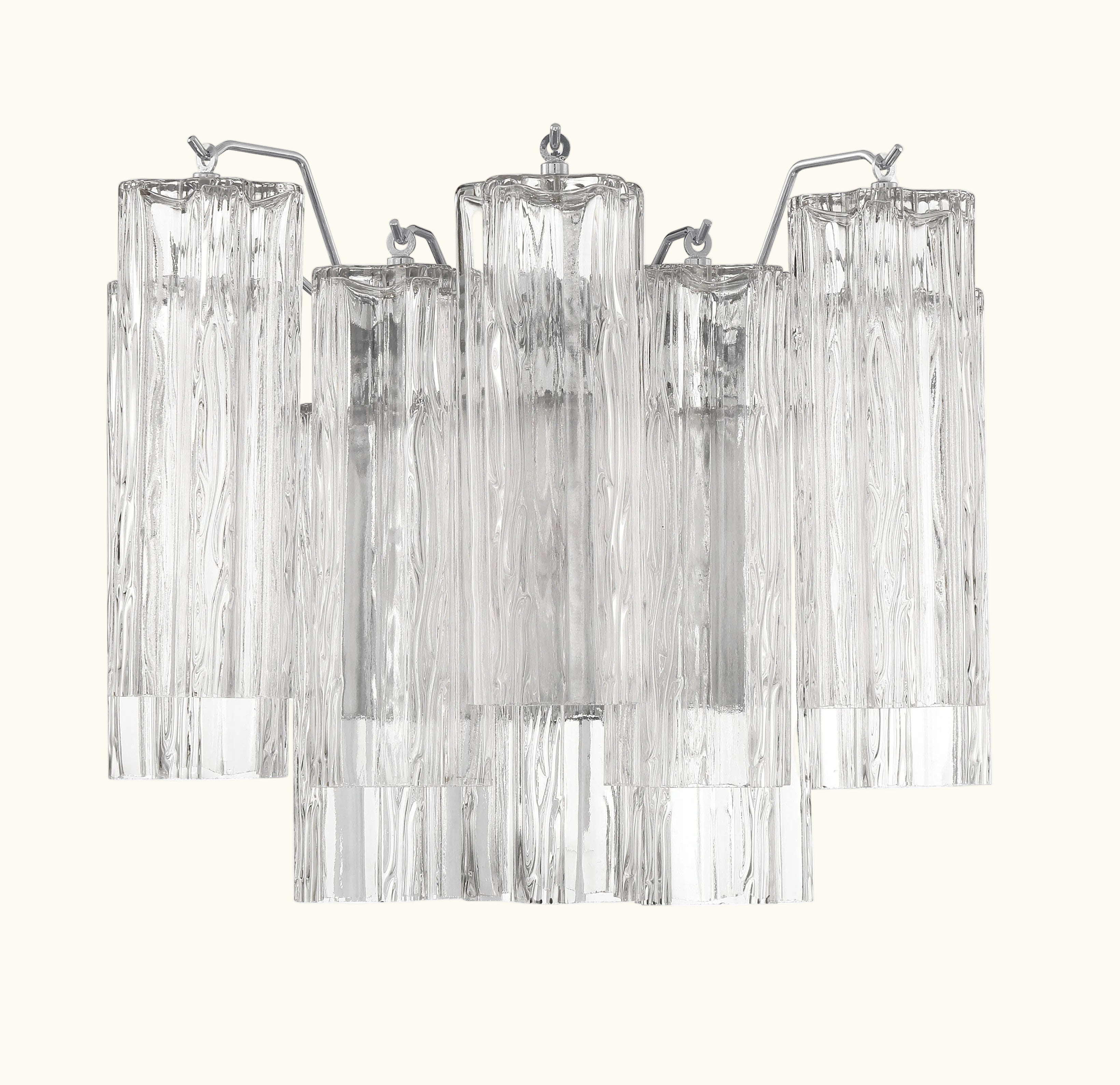Addis Murano Glass Wall Light 14''W in Chrome with Clear glass