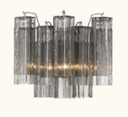 Addis Murano Glass Wall Light 14''W in Chrome with Smoke glass alternate view 1