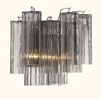 Addis Murano Glass Wall Light 14''W in Chrome with Smoke glass alternate view 2