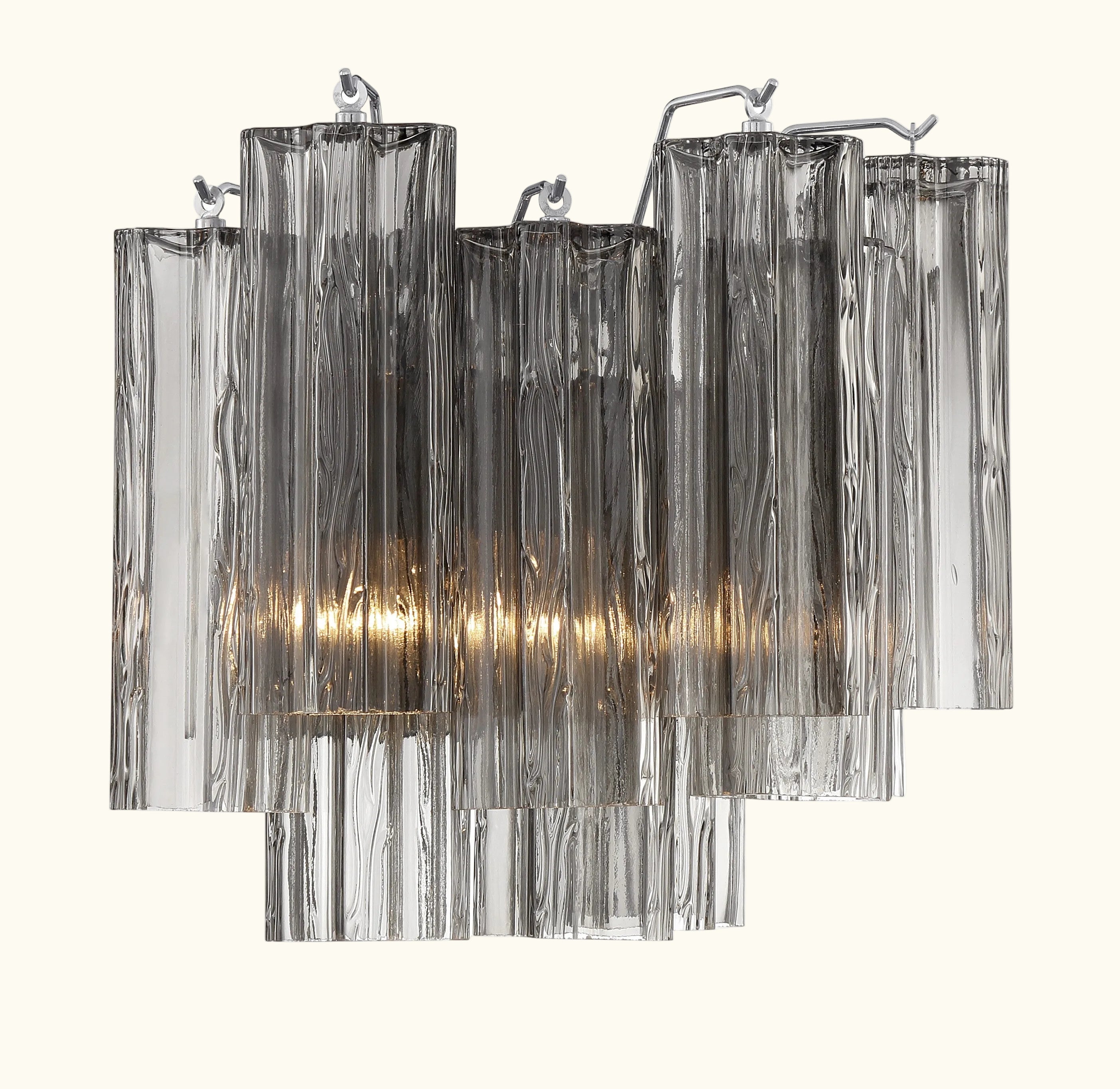 Addis Murano Glass Wall Light 14''W in Chrome with Smoke glass alternate view 2
