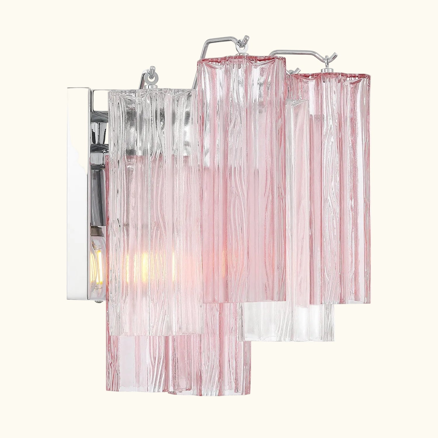 Addis Murano Glass Wall Light 14''W in Chrome with Spring glass alternate view 3