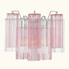 Addis Murano Glass Wall Light 14''W in Chrome with Spring glass