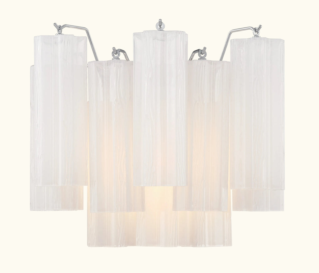 Addis Murano Glass Wall Light 14''W in Chrome with White glass alternate view 1