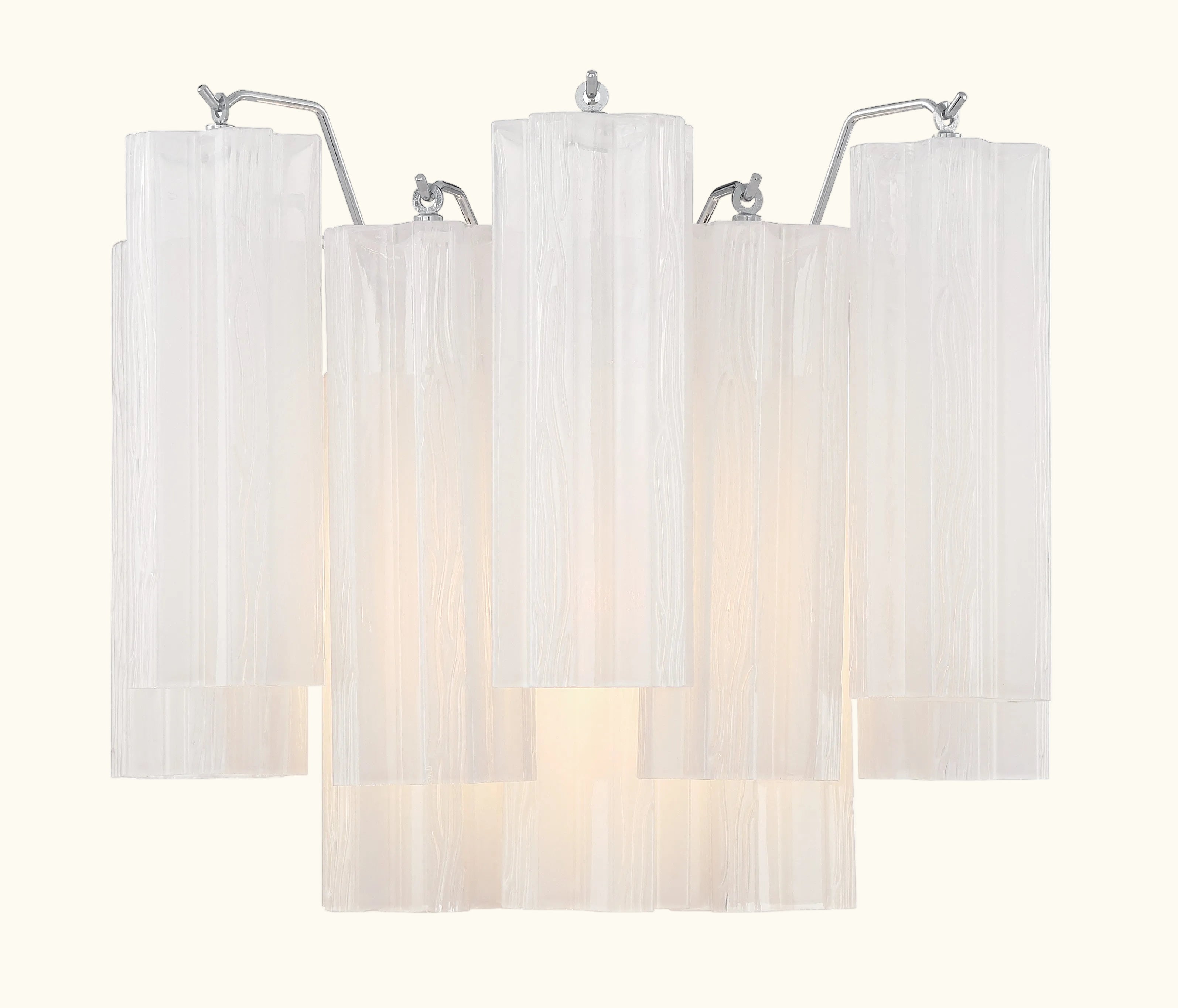 Addis Murano Glass Wall Light 14''W in Chrome with White glass alternate view 1