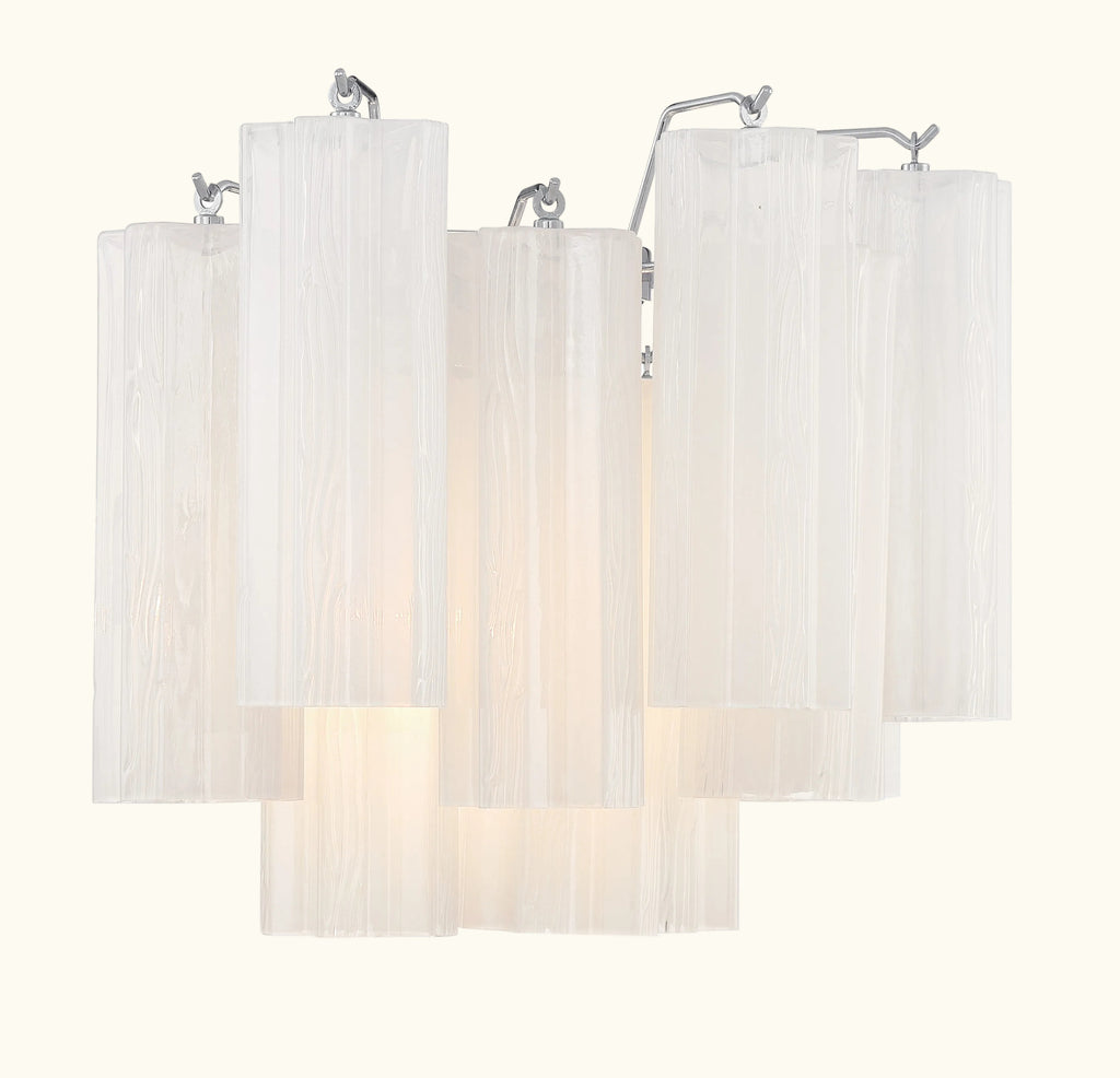 Addis Murano Glass Wall Light 14''W in Chrome with White glass alternate view 2
