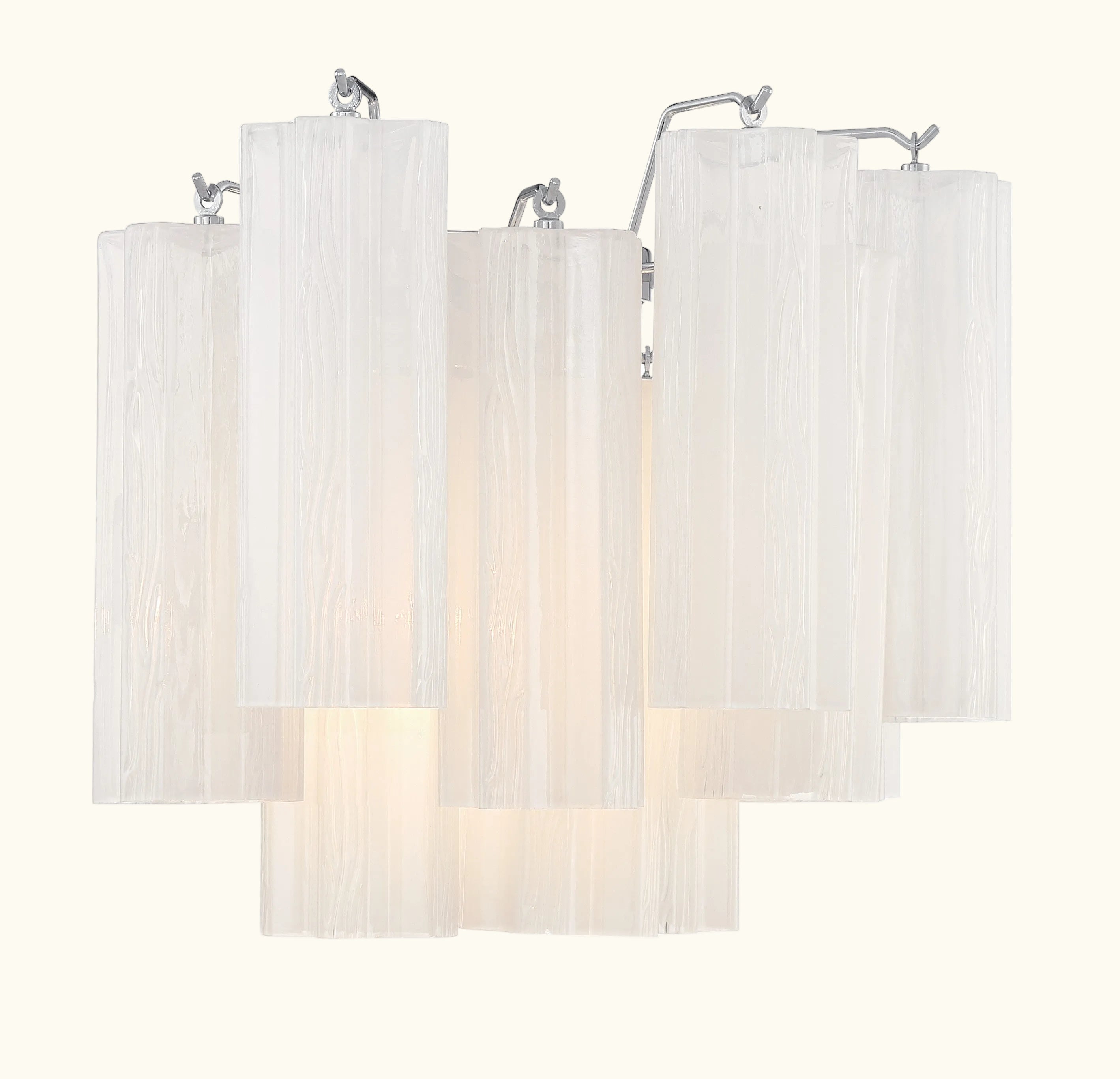 Addis Murano Glass Wall Light 14''W in Chrome with White glass alternate view 2