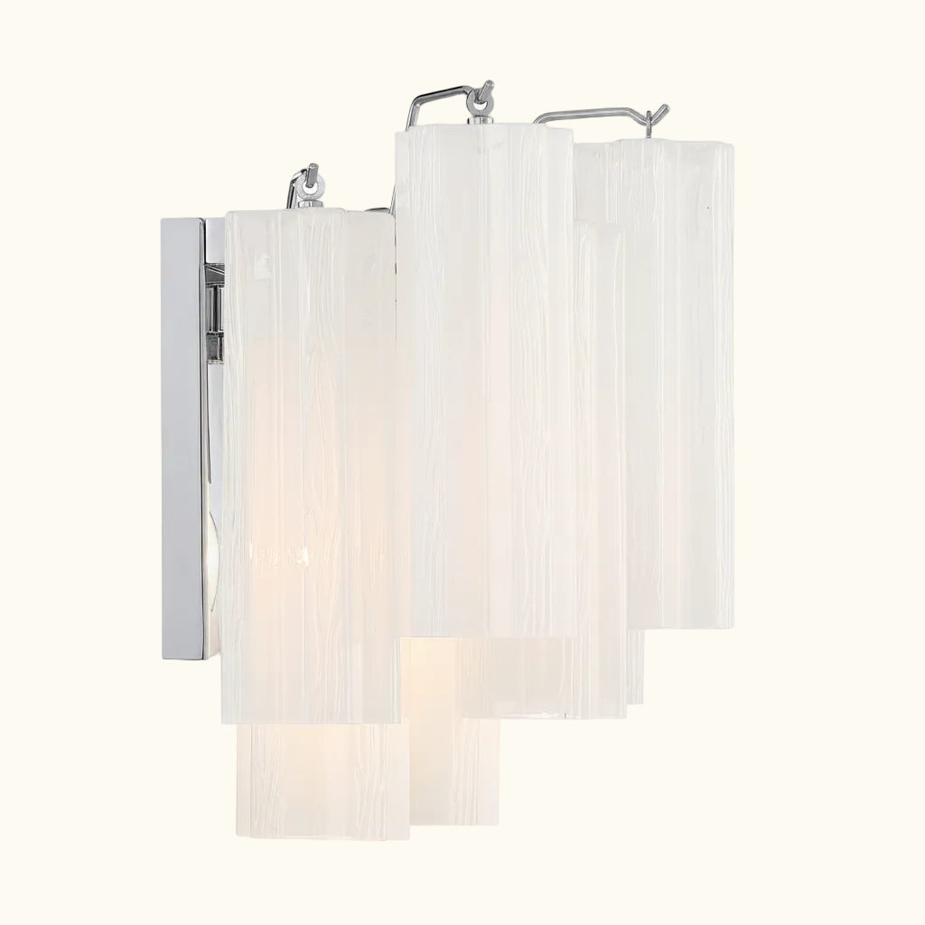 Addis Murano Glass Wall Light 14''W in Chrome with White glass alternate view 3