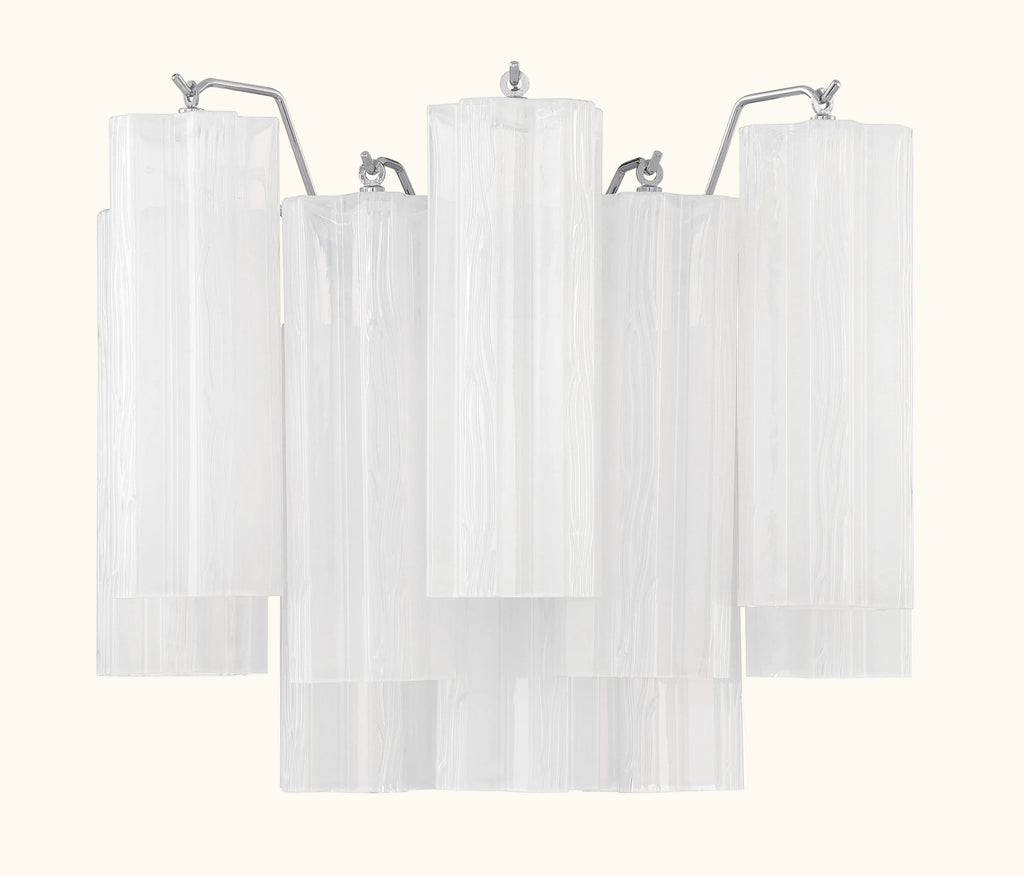 Addis Murano Glass Wall Light 14''W in Chrome with White glass