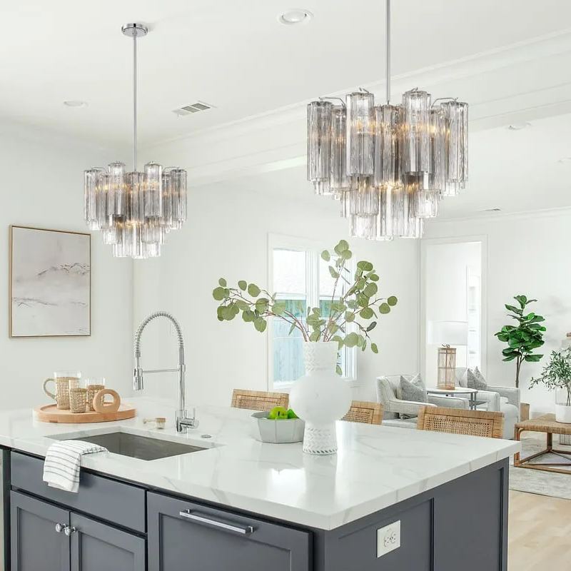 Addis Murano Glass Chandelier 17.8" 19.8" 22" 26.8" 32''D