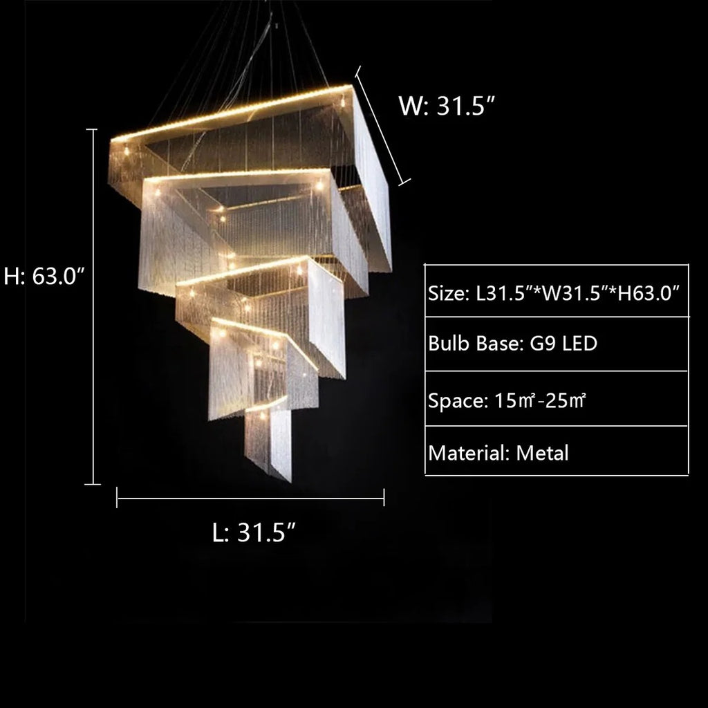 Aisha Tassel Chandelier 31.5 inch size option reference image